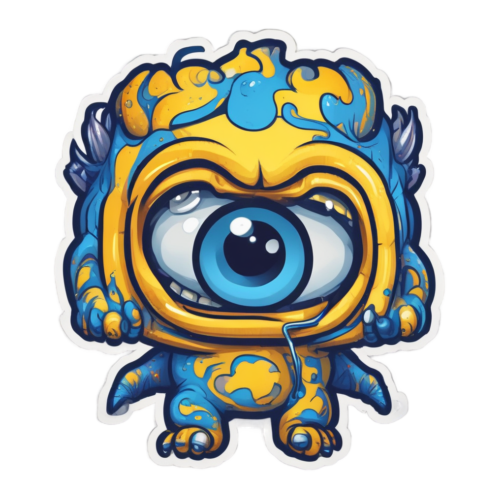 Cyclops with Magnifying Glass — b-movie stickers