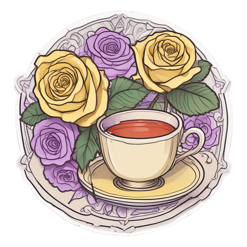 Dagger and Rose Tea Party — snake, dagger & rose stickers