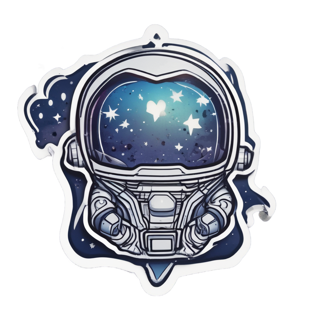 Dagger Heart Astronaut — snake, dagger & rose stickers
