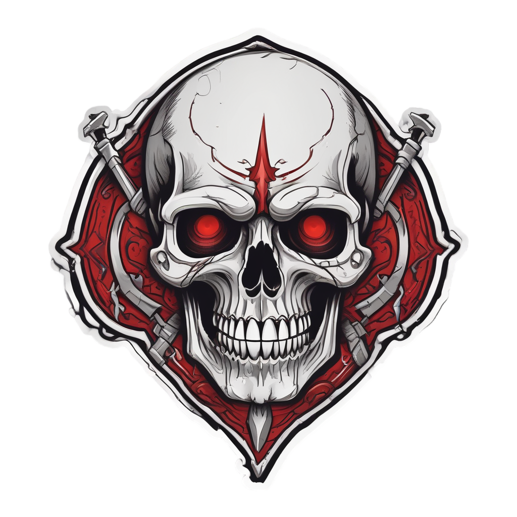 Dagger Pierced Temple — war-paint skull stickers