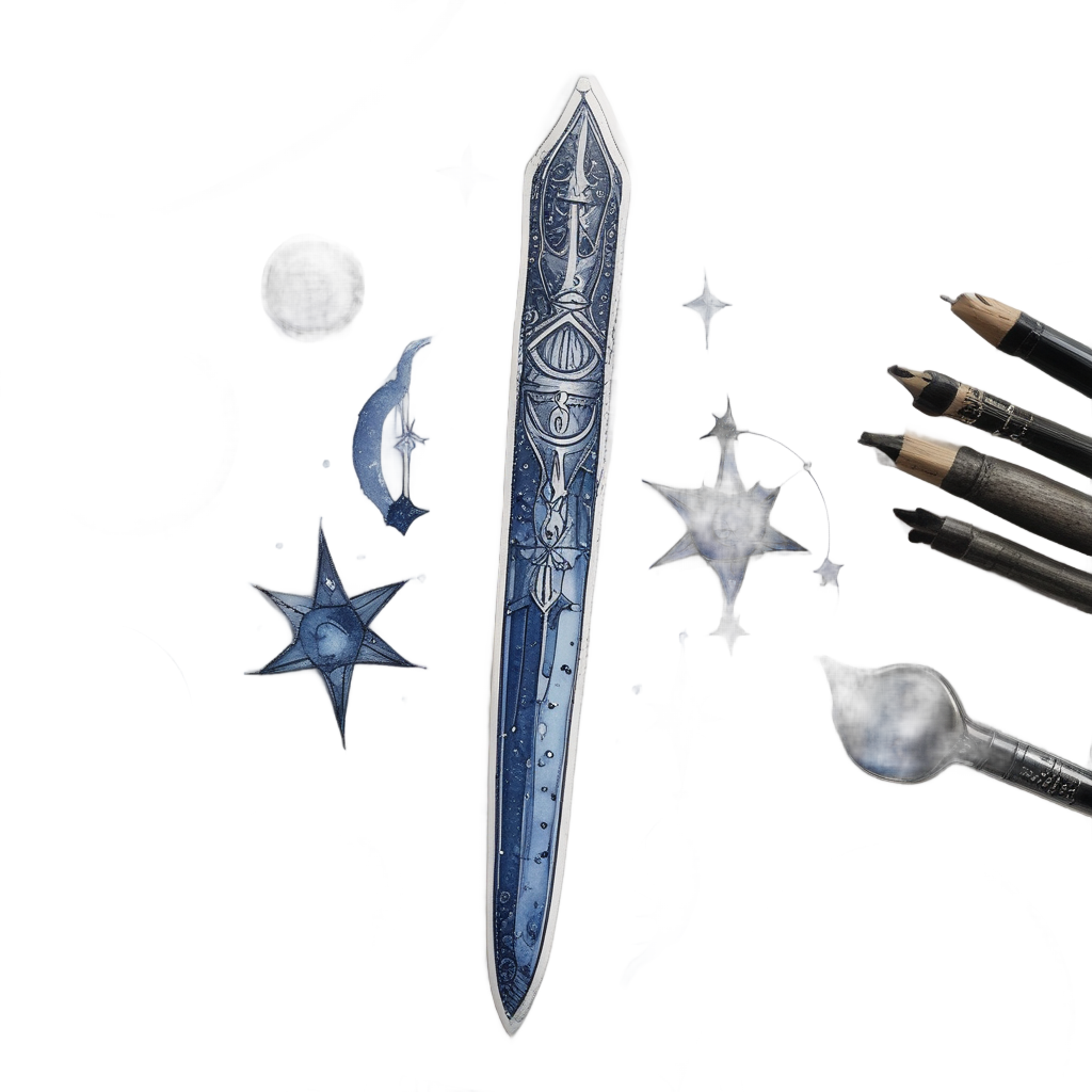 Dagger with Moon Phases — moon stickers
