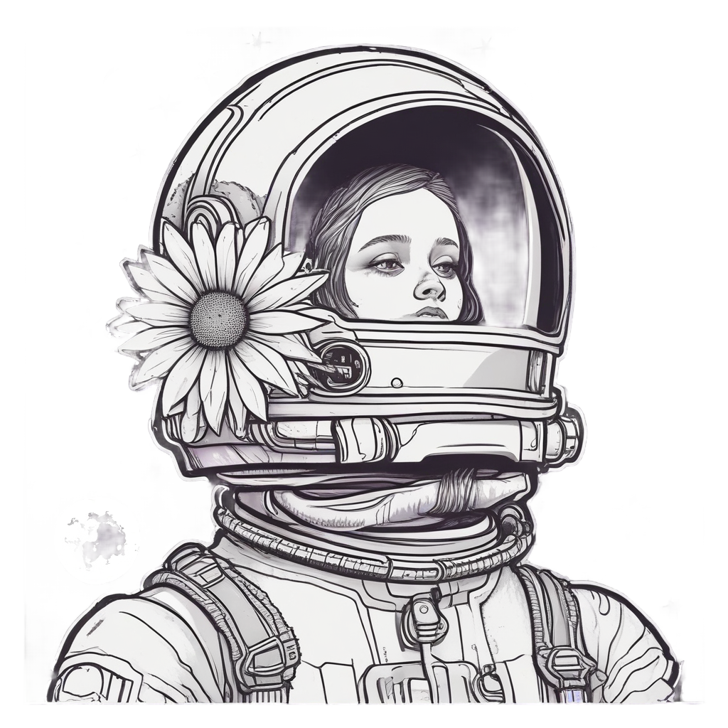 Daisy Astronaut Explorer — floral stickers