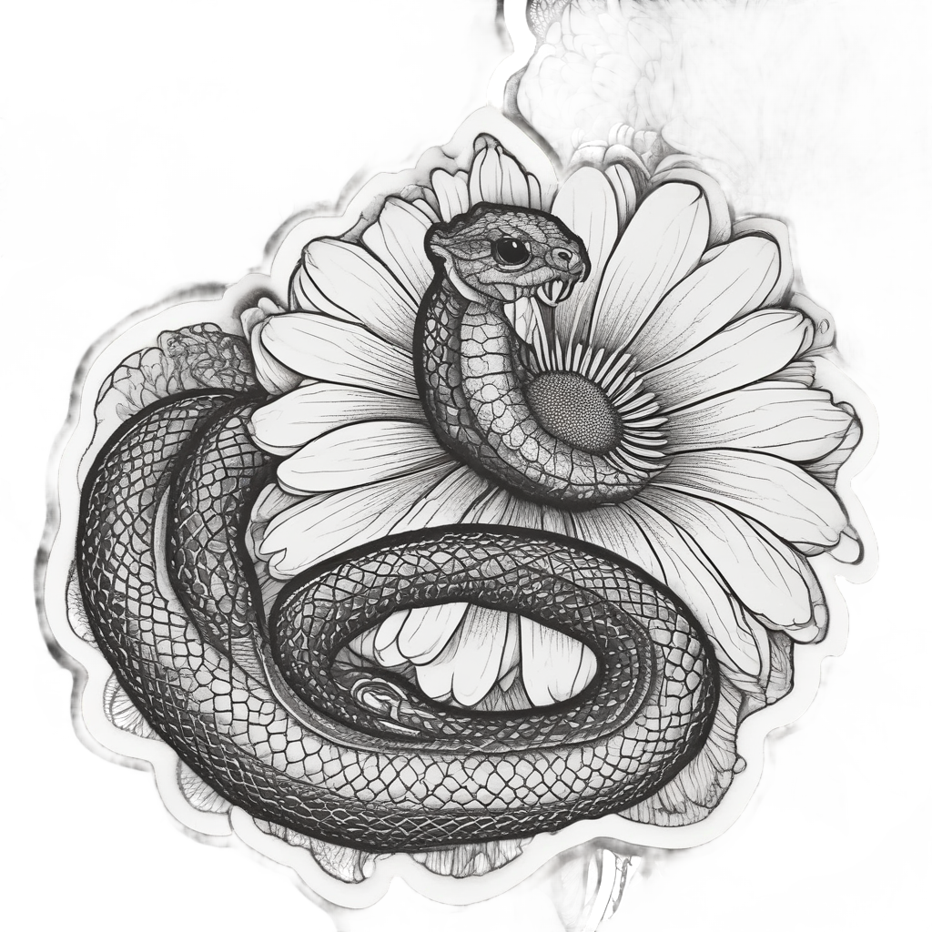Daisy Snake Coil — floral stickers