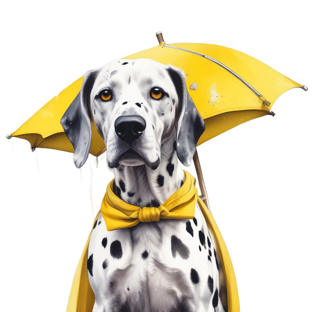 Dalmatian with Umbrella — dogs stickers