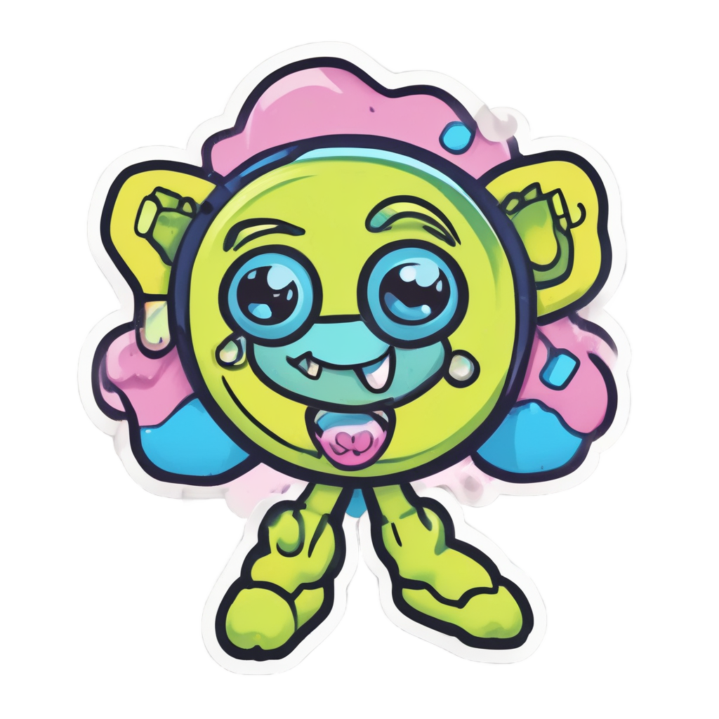 Dancing Atom Kawaii Sticker — radioactive stickers
