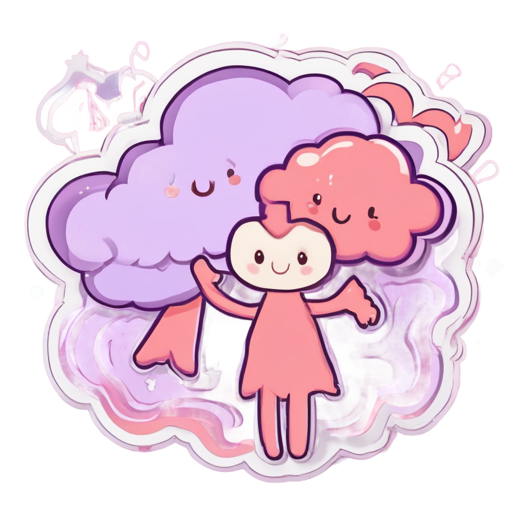Dancing Cloud and Star — celestial nursery stickers