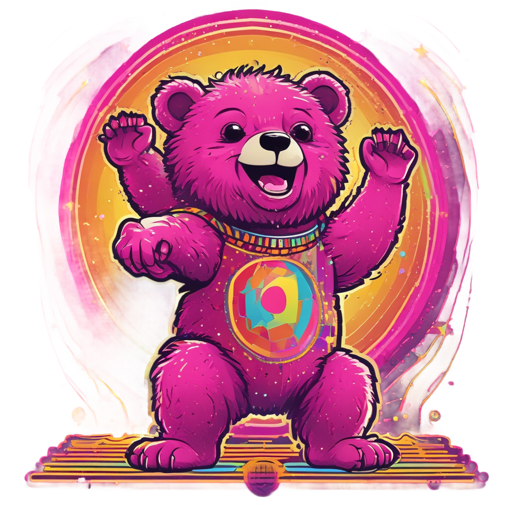 Dancing Cub Disco — woodland nursery stickers
