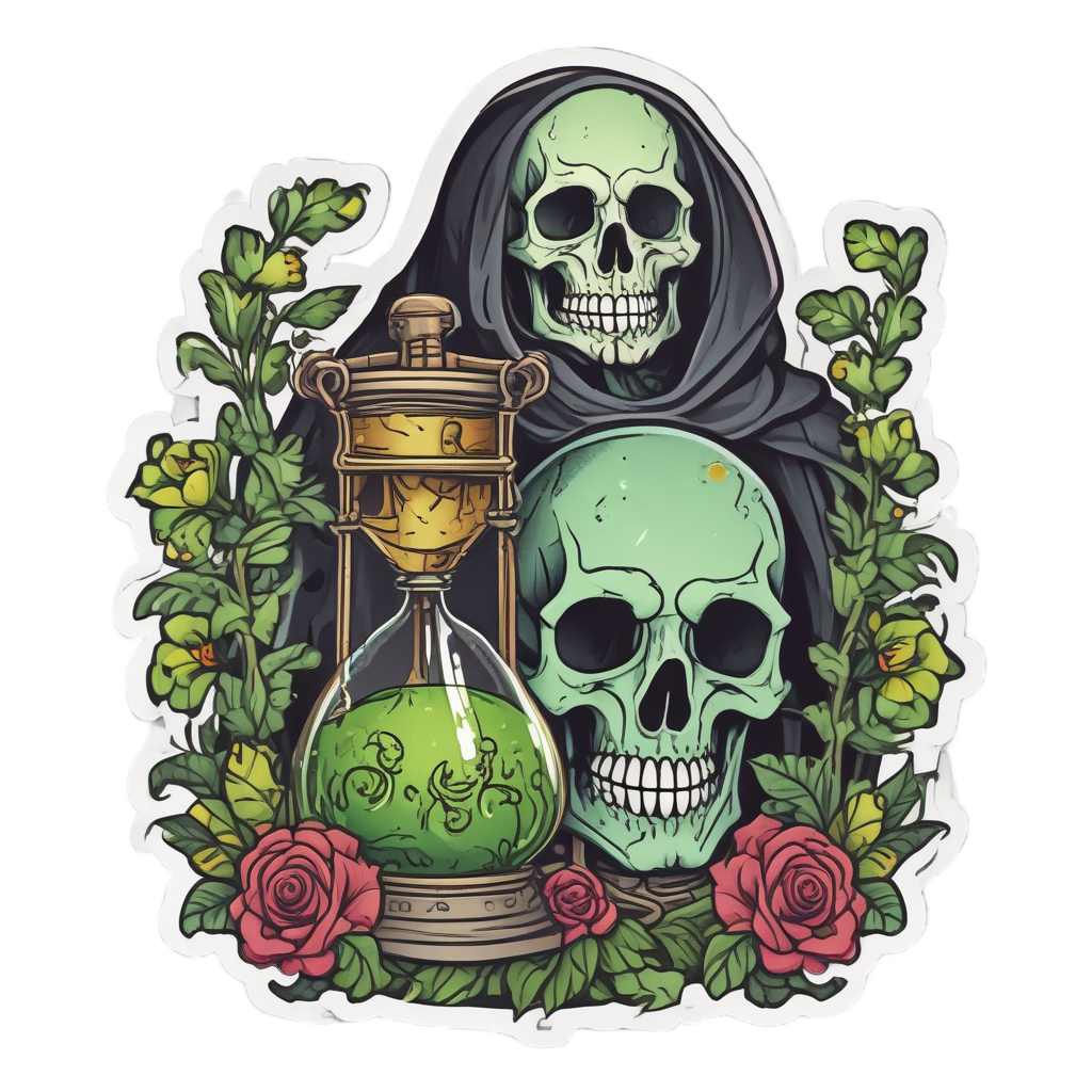 Dancing Death Timer — reaper skull stickers