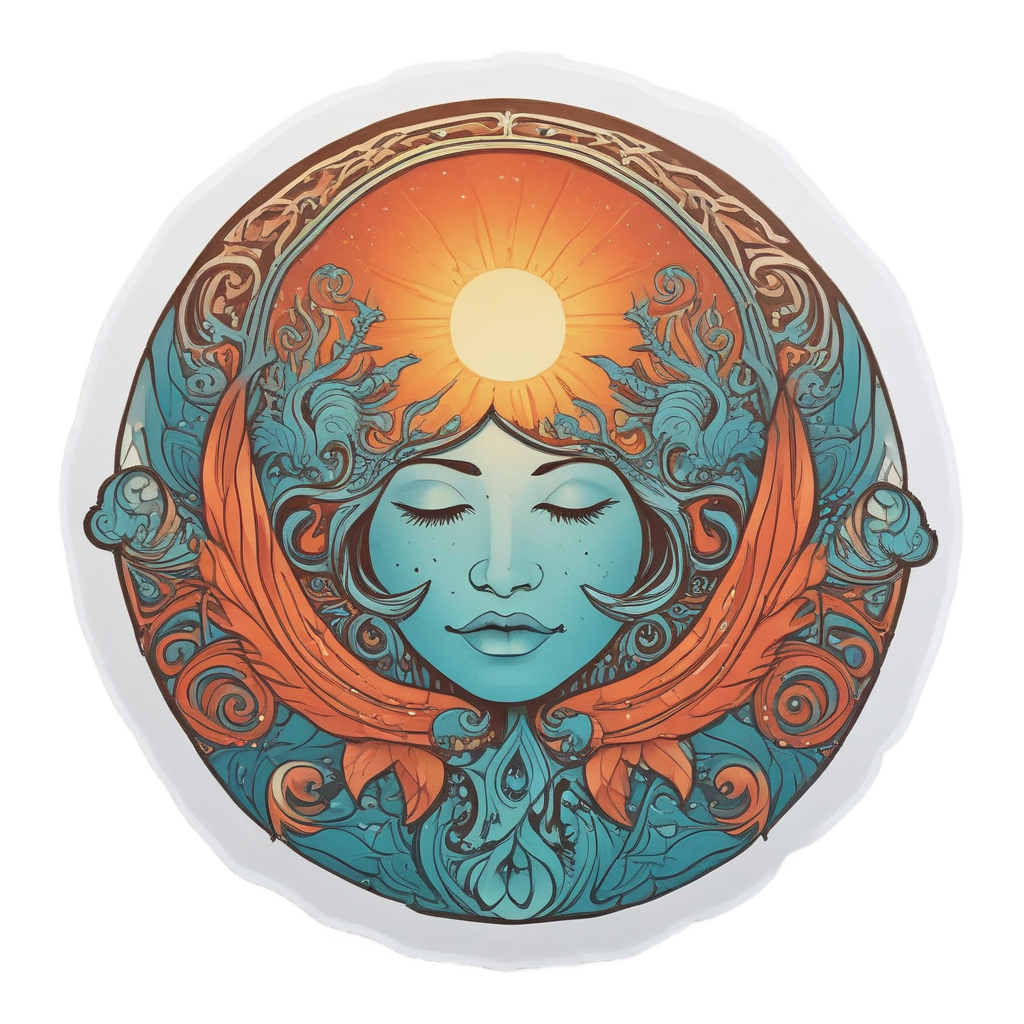 Dancing Flame Sun — boho nursery stickers