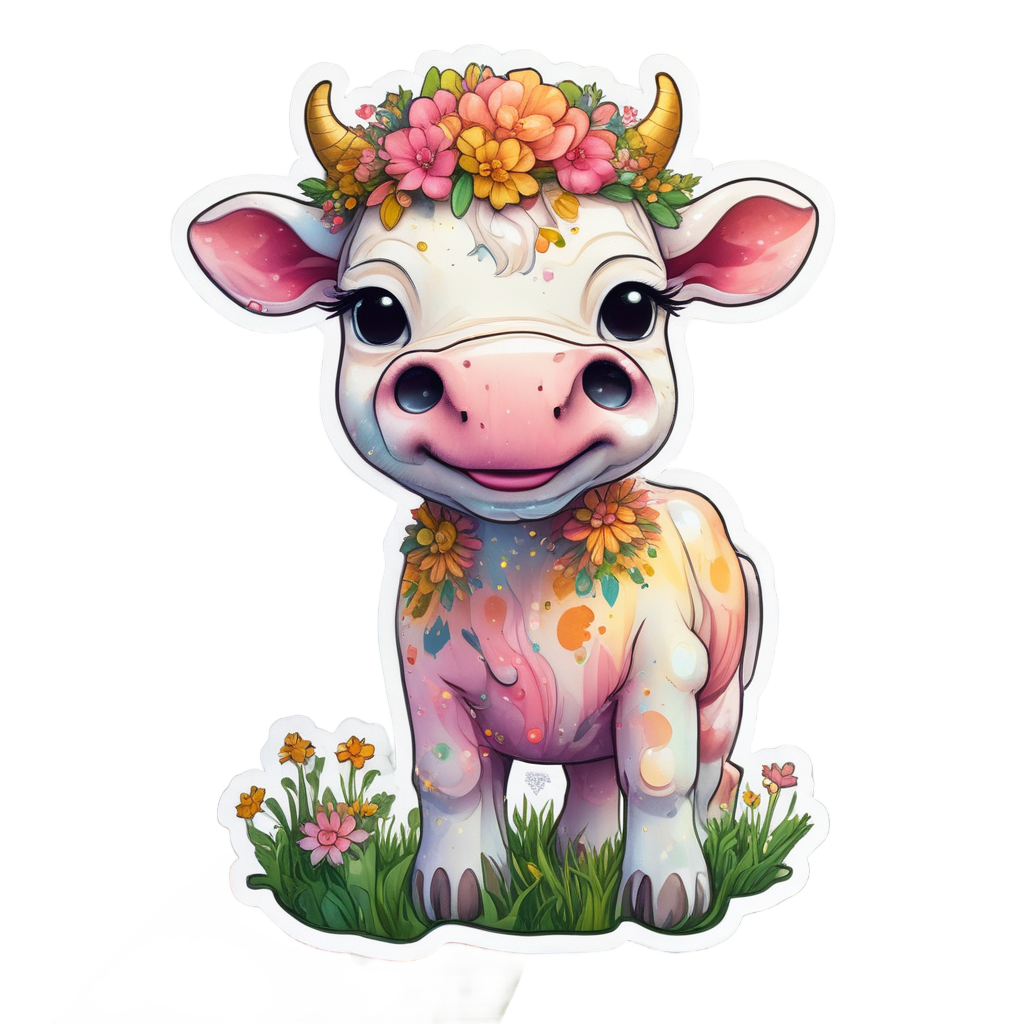 Dancing Meadow Moocalf — nursery & baby stickers