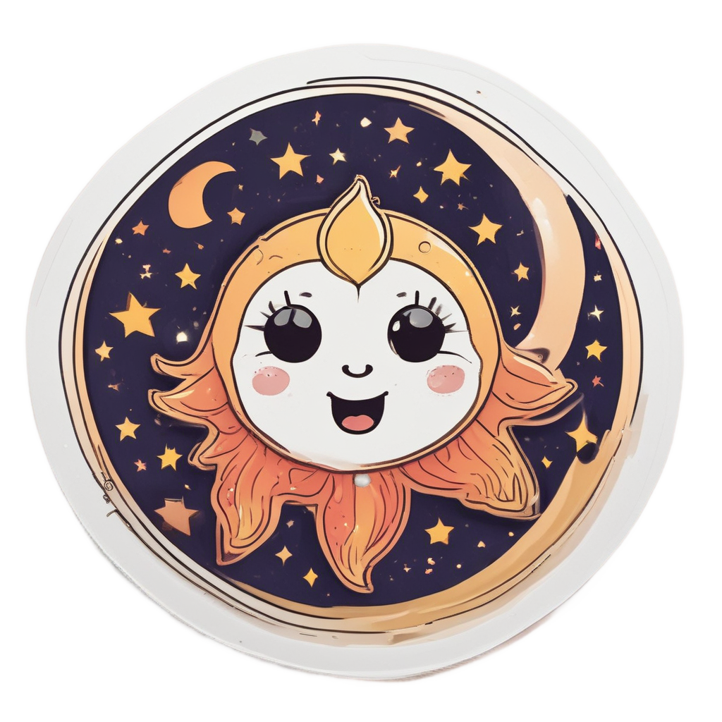 Dancing Moon with Stars — celestial nursery stickers