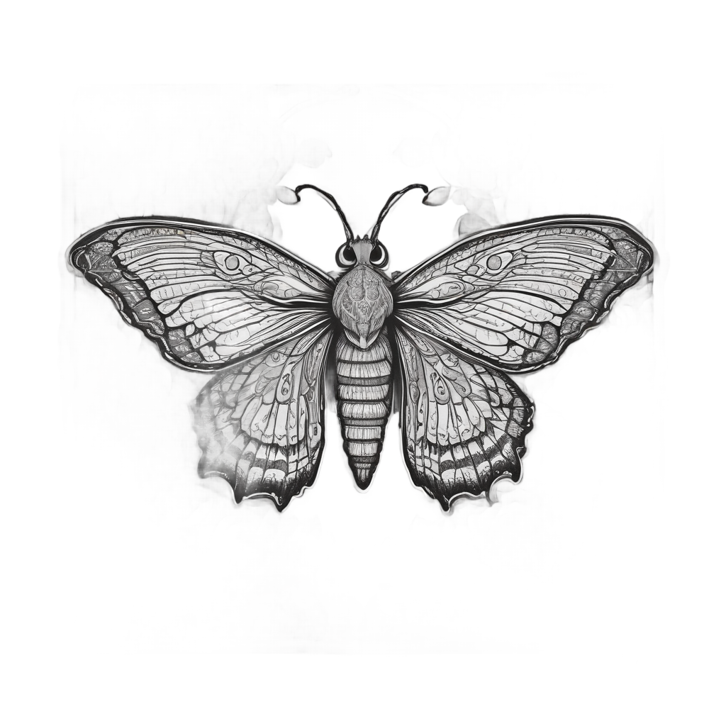 Dancing Moth in Thorns — gothic botanical stickers