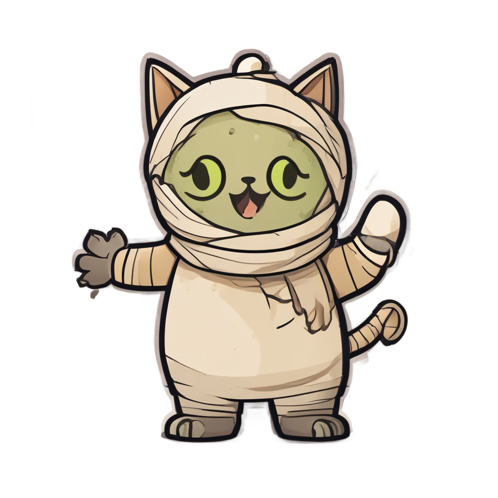 Dancing Mummy with Cat — b-movie stickers
