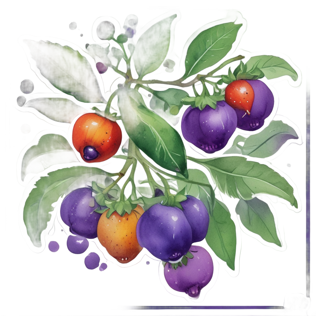 Dancing Nightshade Sprig — gothic botanical stickers