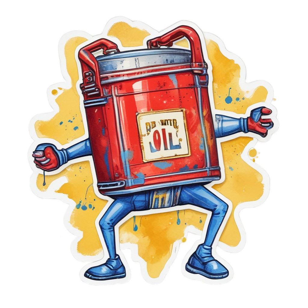 Dancing Oil Can — garage stickers