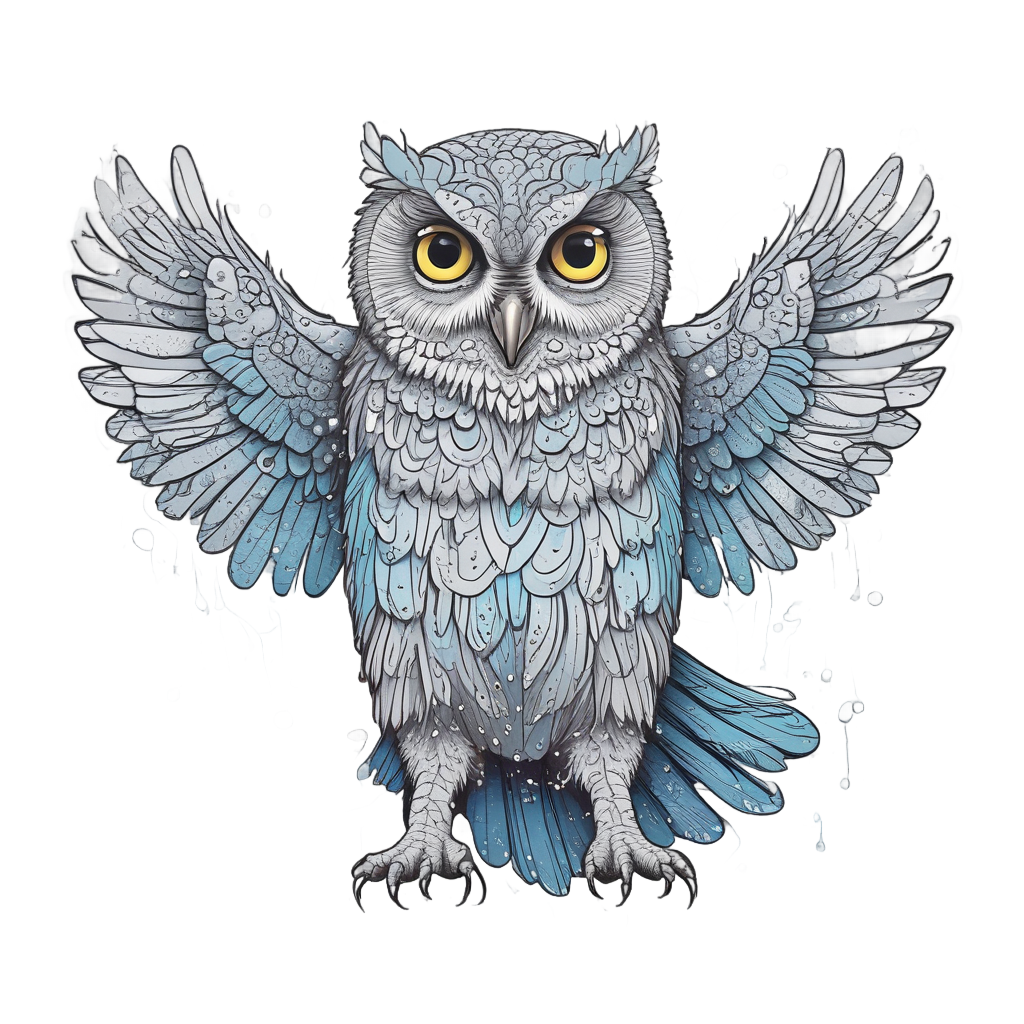 Dancing Owl in Rain — woodland nursery stickers
