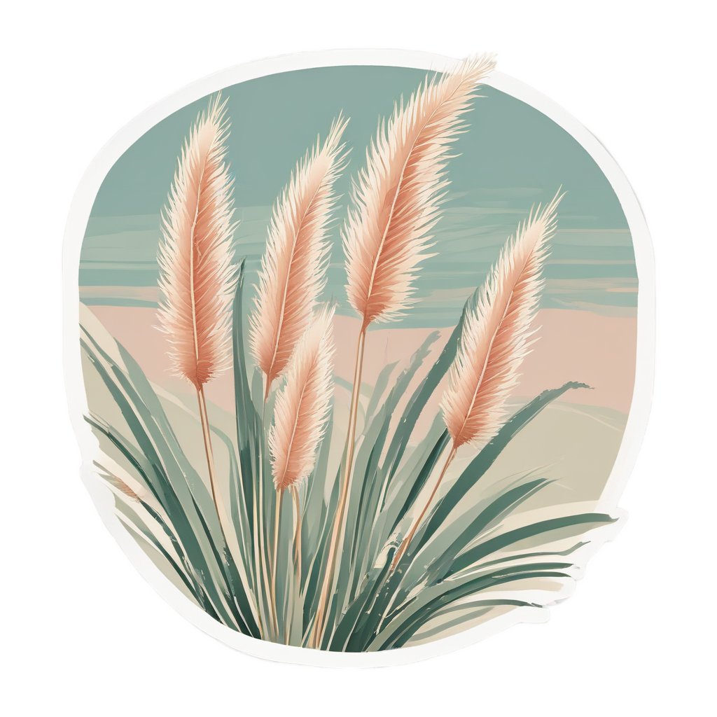 Dancing Pampas in Breeze — boho nursery stickers