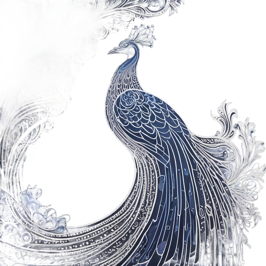 Dancing Peacock Silhouette — birds stickers