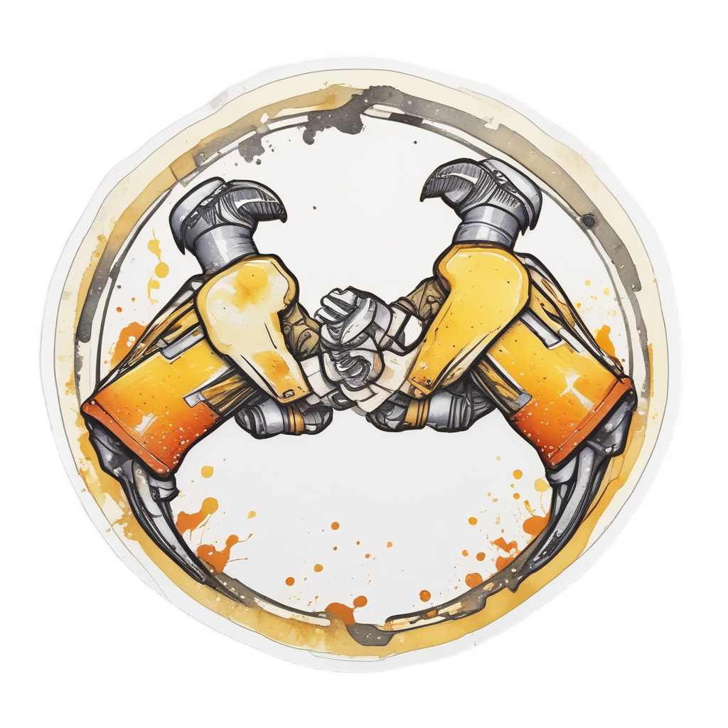 Dancing Piston and Wrench — garage stickers