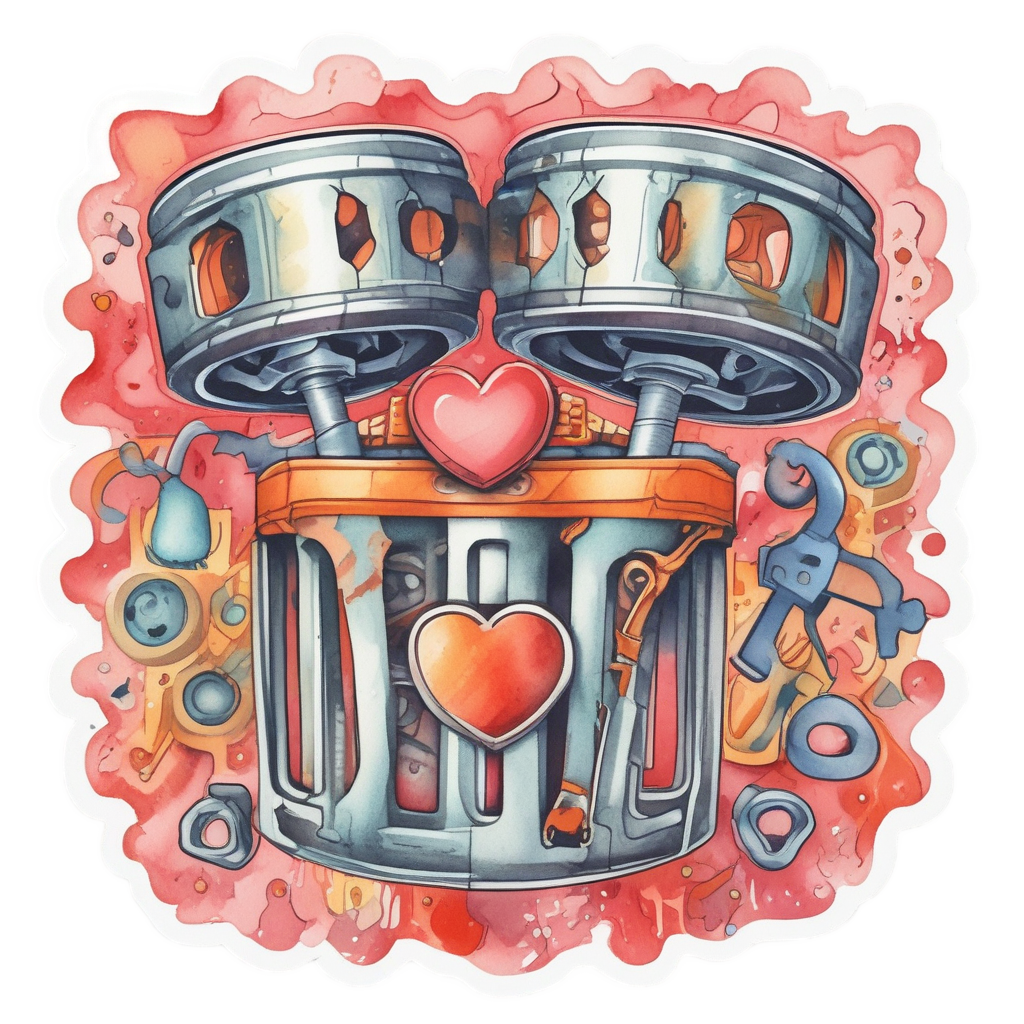 Dancing Piston Heart — garage stickers