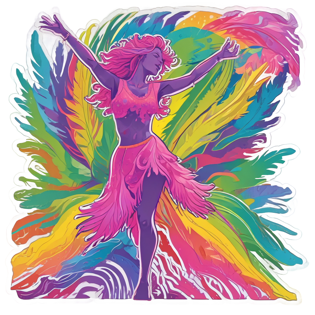 Dancing Rainbow Feather Dancer — boho nursery stickers