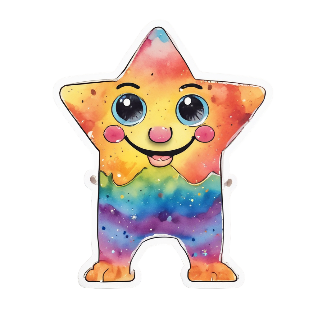 Dancing Rainbow Star — celestial nursery stickers