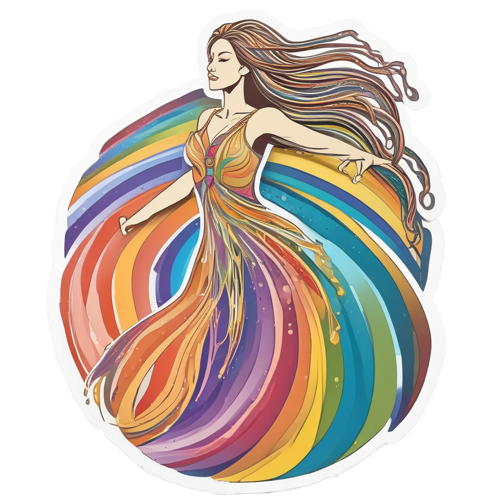 Dancing Rainbow Woman — boho nursery stickers