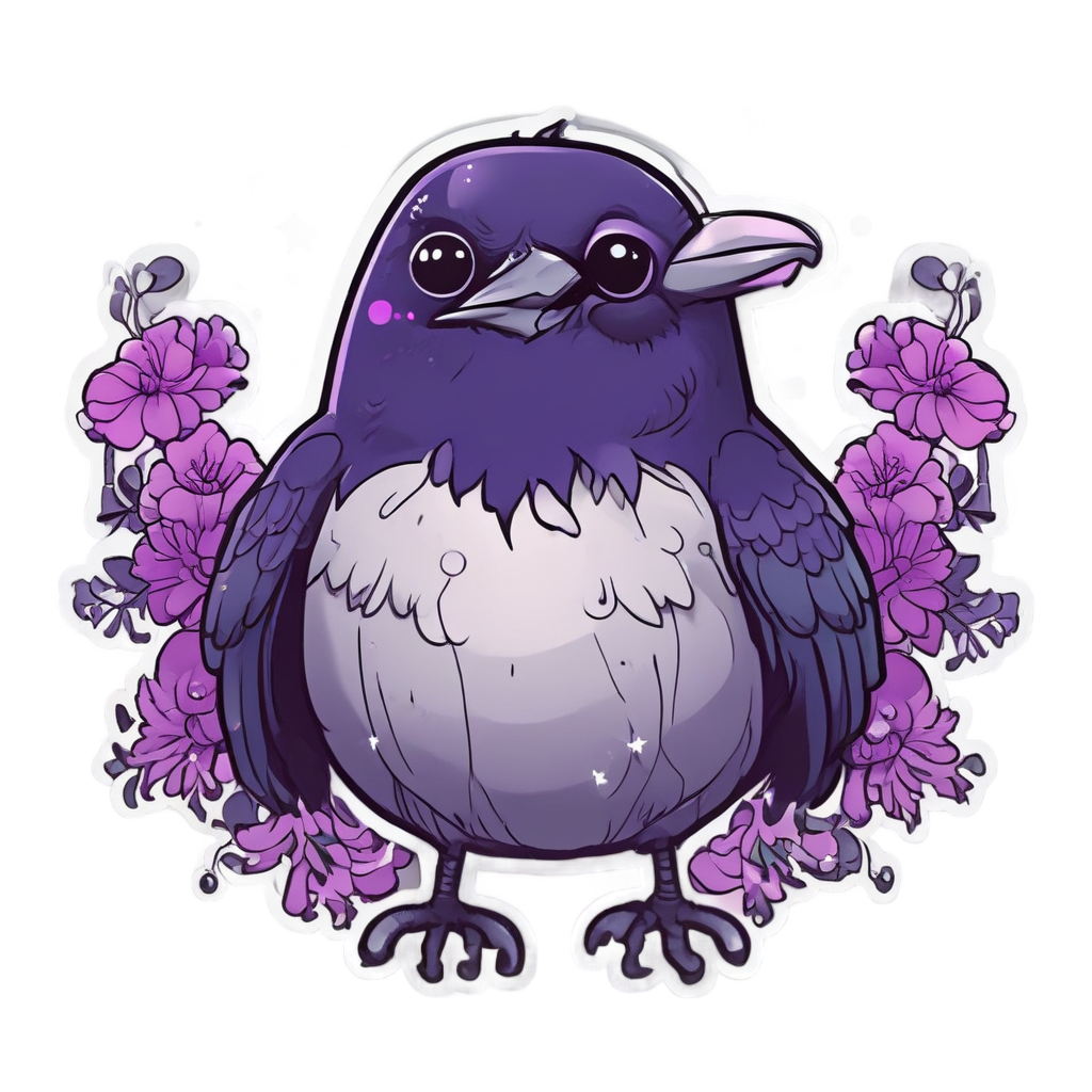 Dancing Raven Spell — gothic botanical stickers
