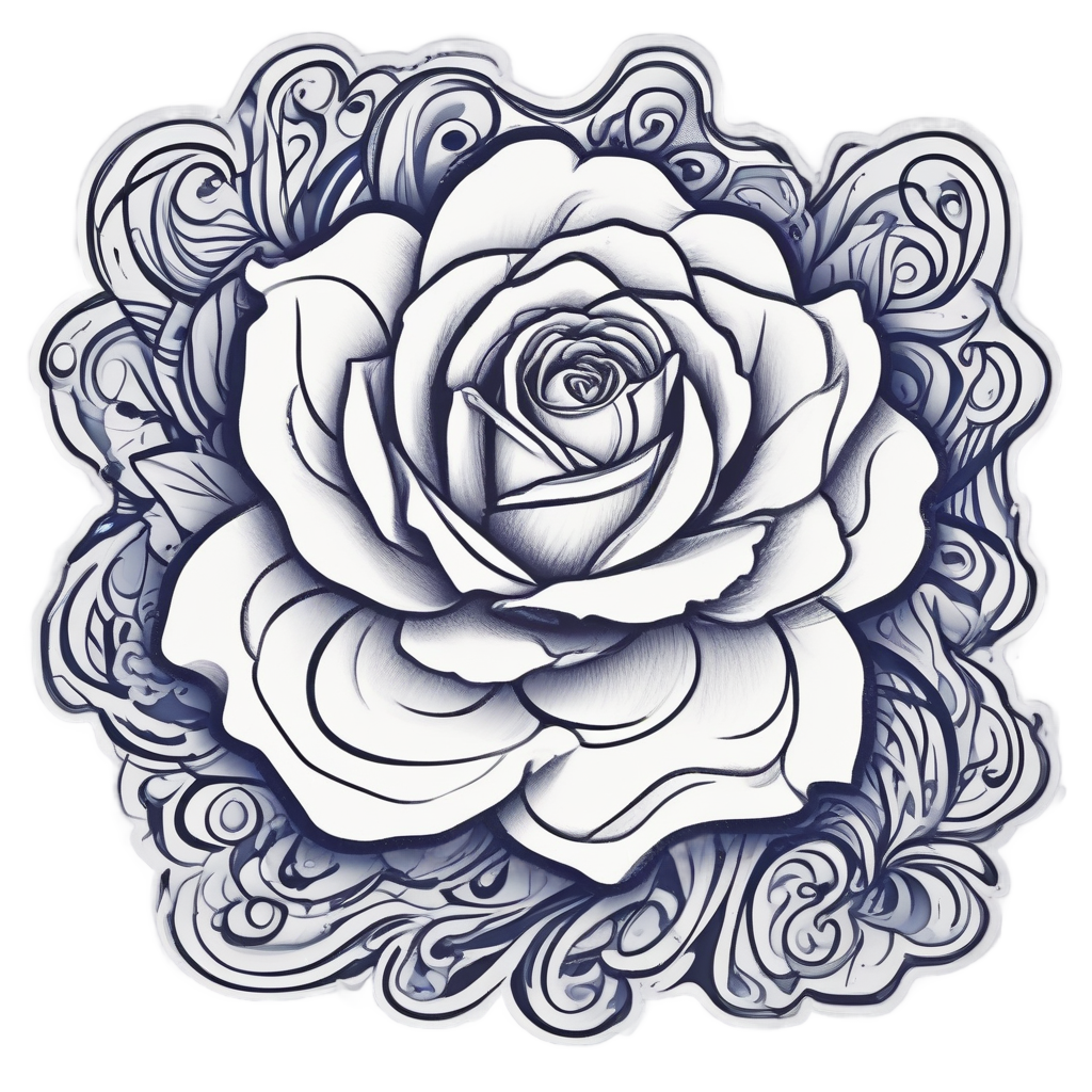 Dancing Rose Spiral — gothic botanical stickers