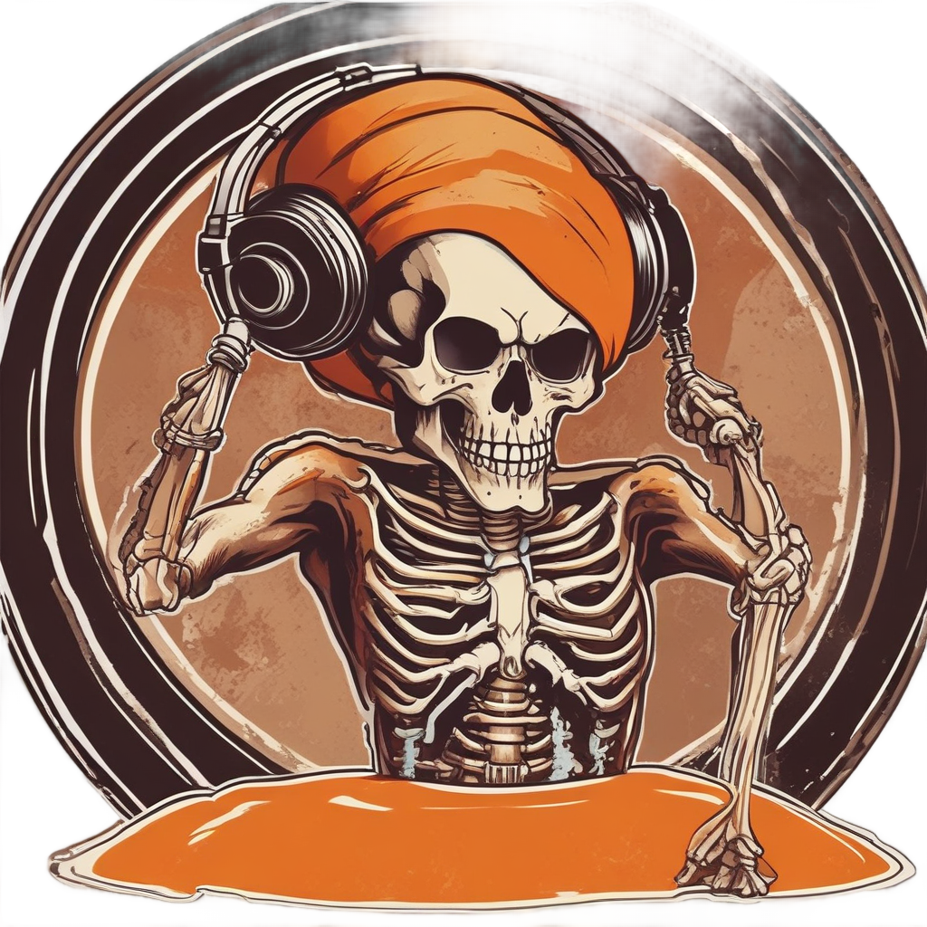 Dancing Skull with Vinyl — vinyl stickers