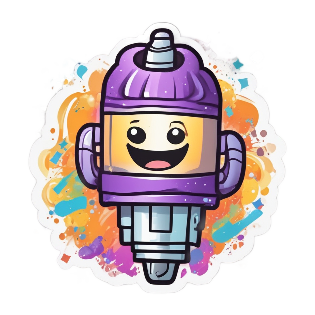 Dancing Spark Plug — garage stickers