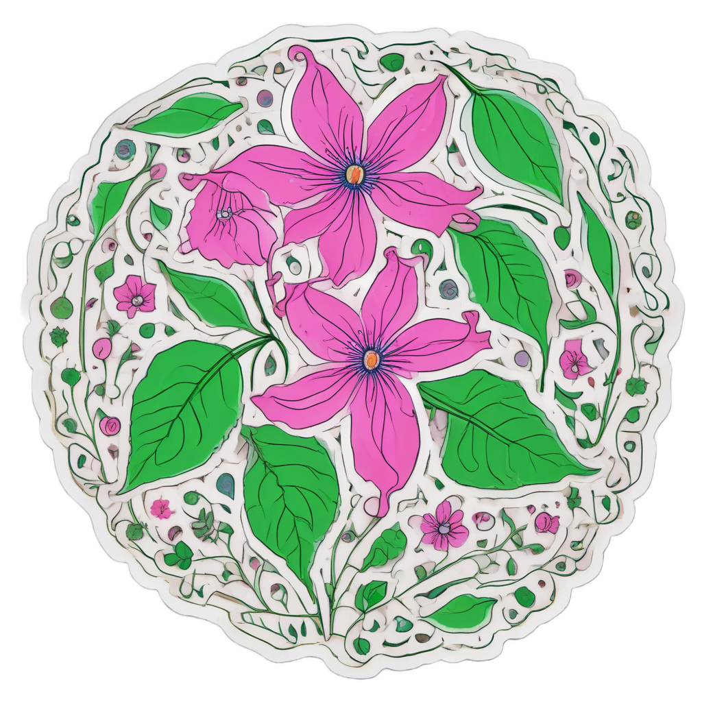Dancing Sprig Duo — gothic botanical stickers