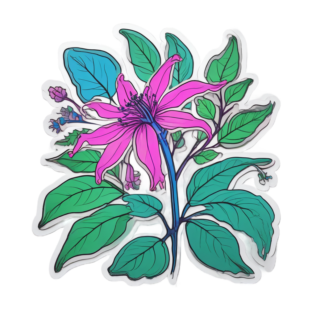 Dancing Sprig Neon — gothic botanical stickers