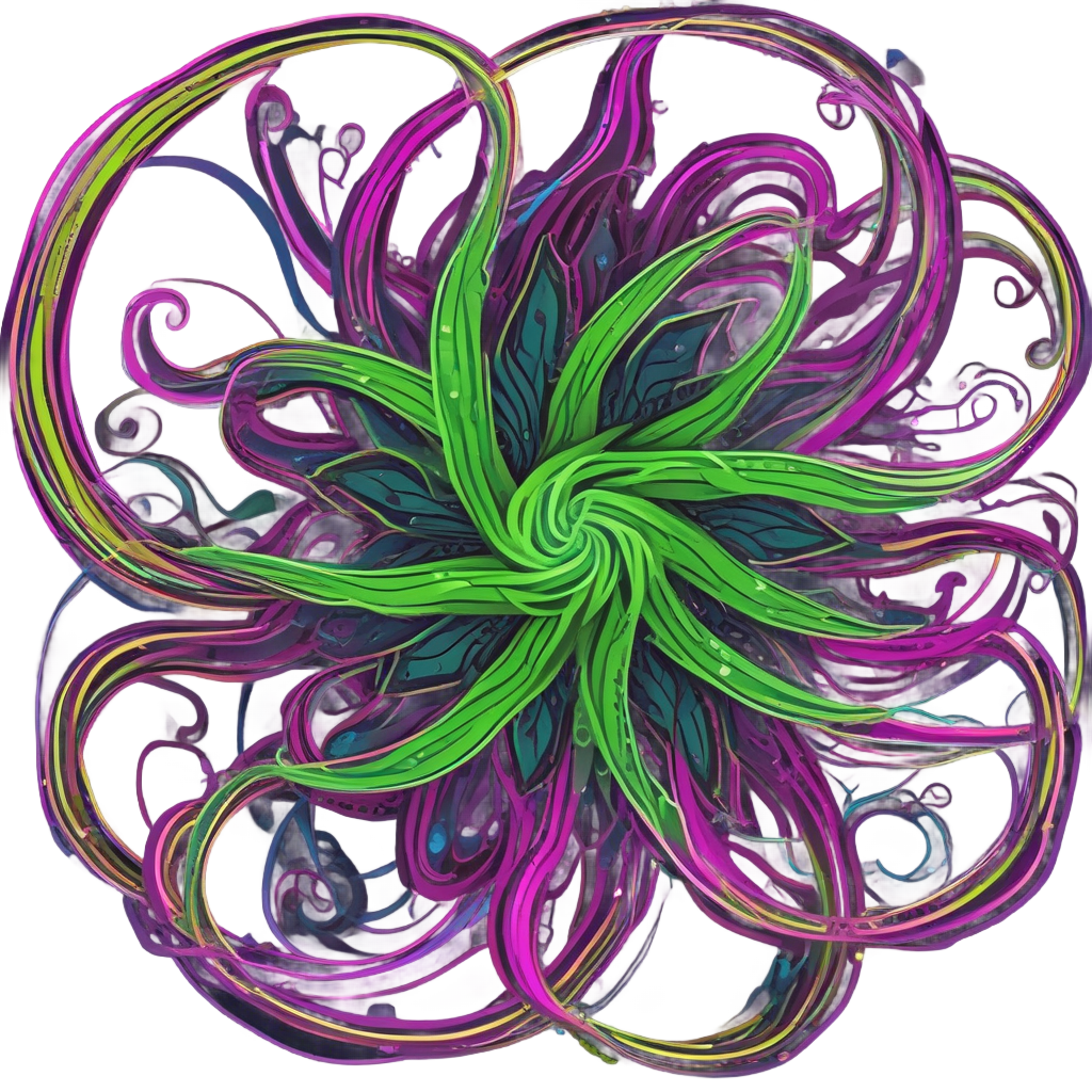 Dancing Sprig Neon Vortex — gothic botanical stickers