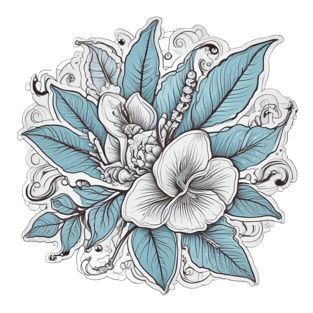 Dancing Sprig Swirl — gothic botanical stickers