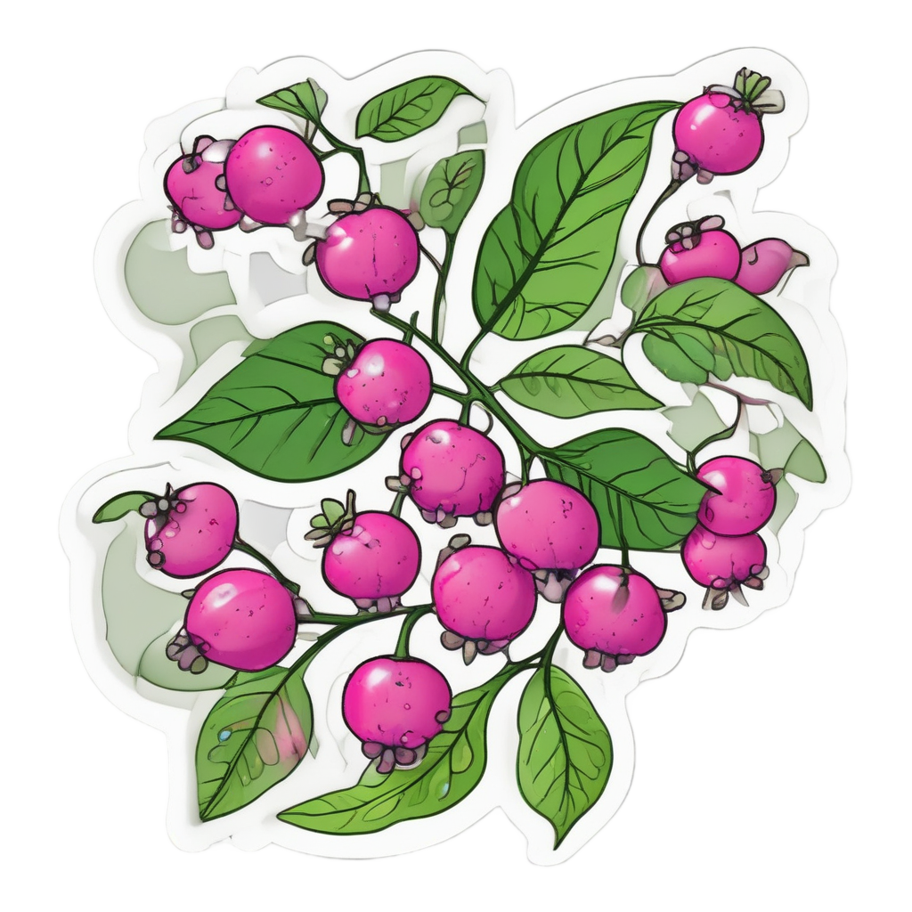 Dancing Sprig with Dew — gothic botanical stickers