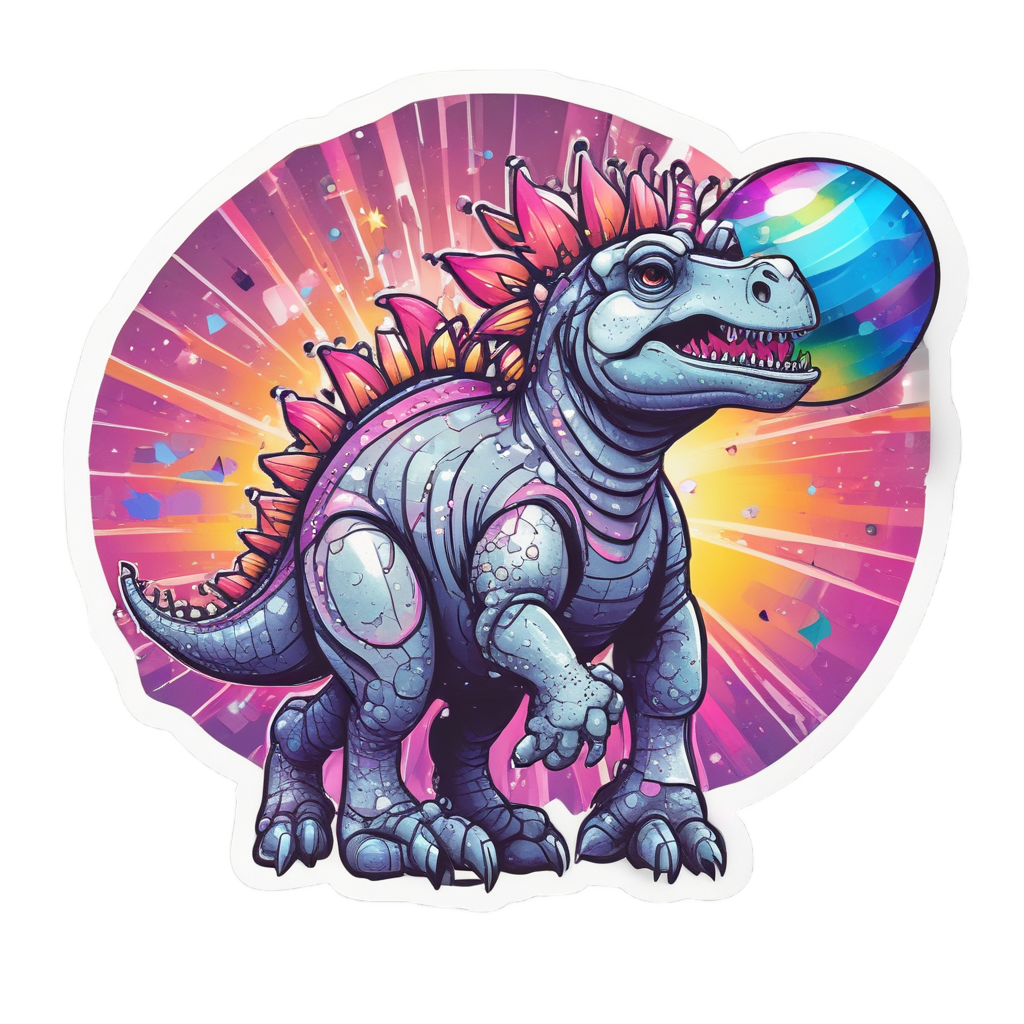 Dancing Stegosaurus Disco — dinosaurs stickers
