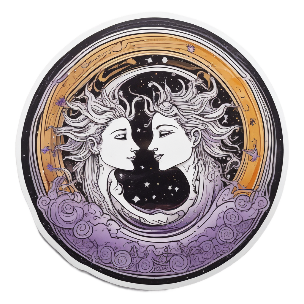 Dancing Sun and Moon in Orbit — celestial nursery stickers
