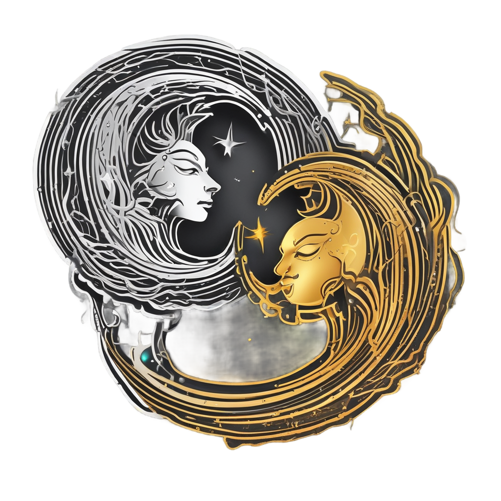 Dancing Sun and Moon — celestial nursery stickers