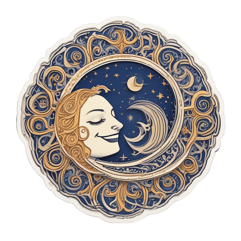 Dancing Sun and Moon — celestial nursery stickers