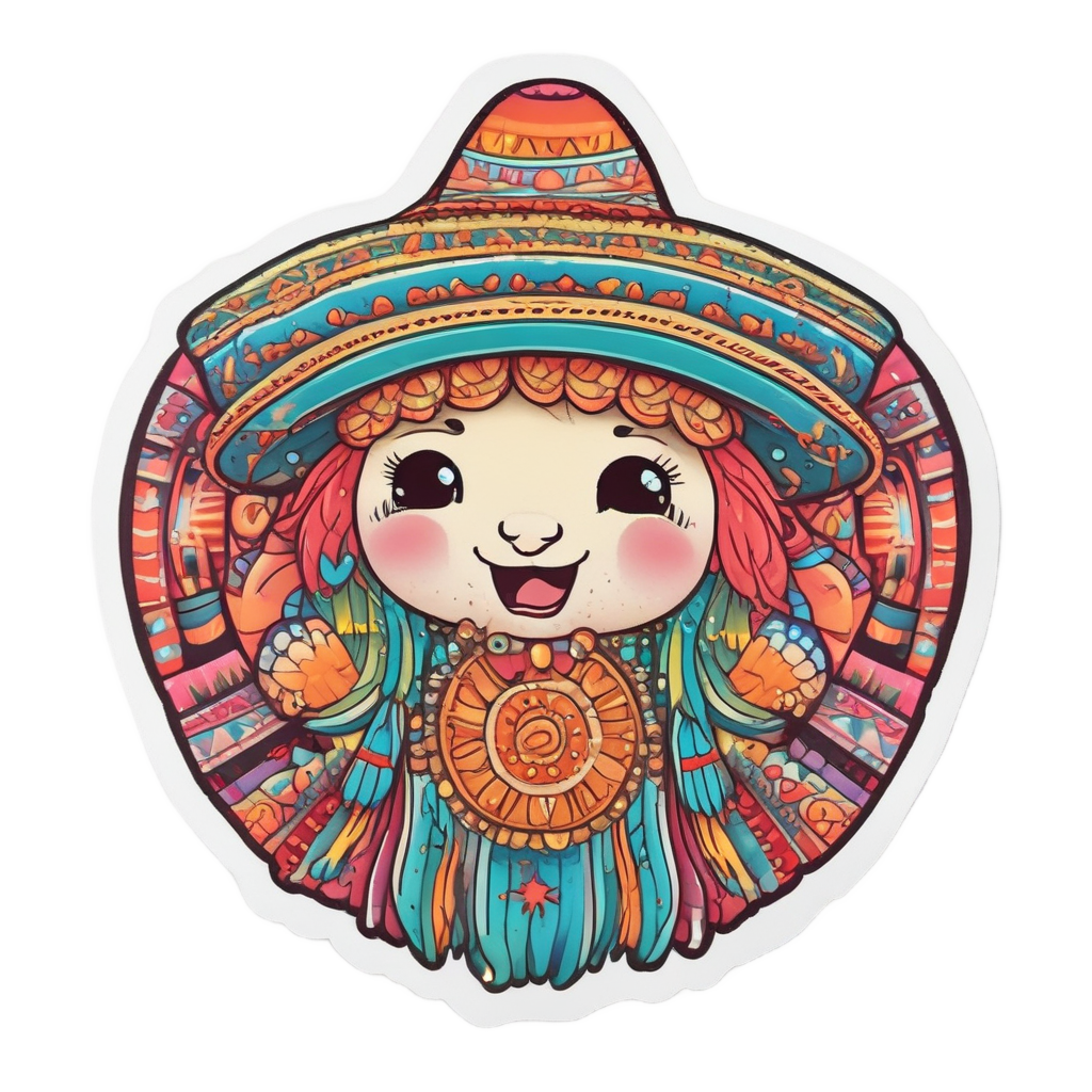 Dancing Sun with Maracas — boho nursery stickers