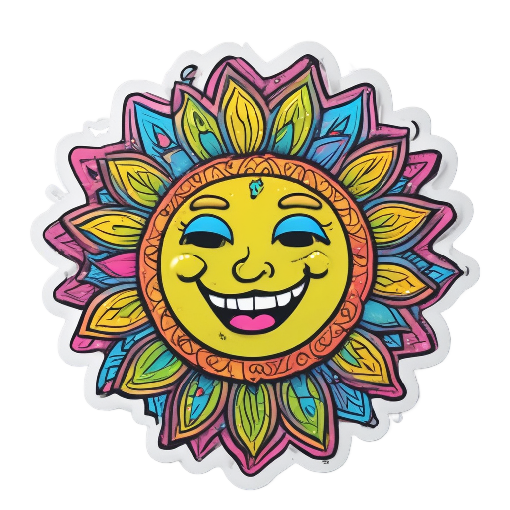 Dancing Sun with Maracas — boho nursery stickers