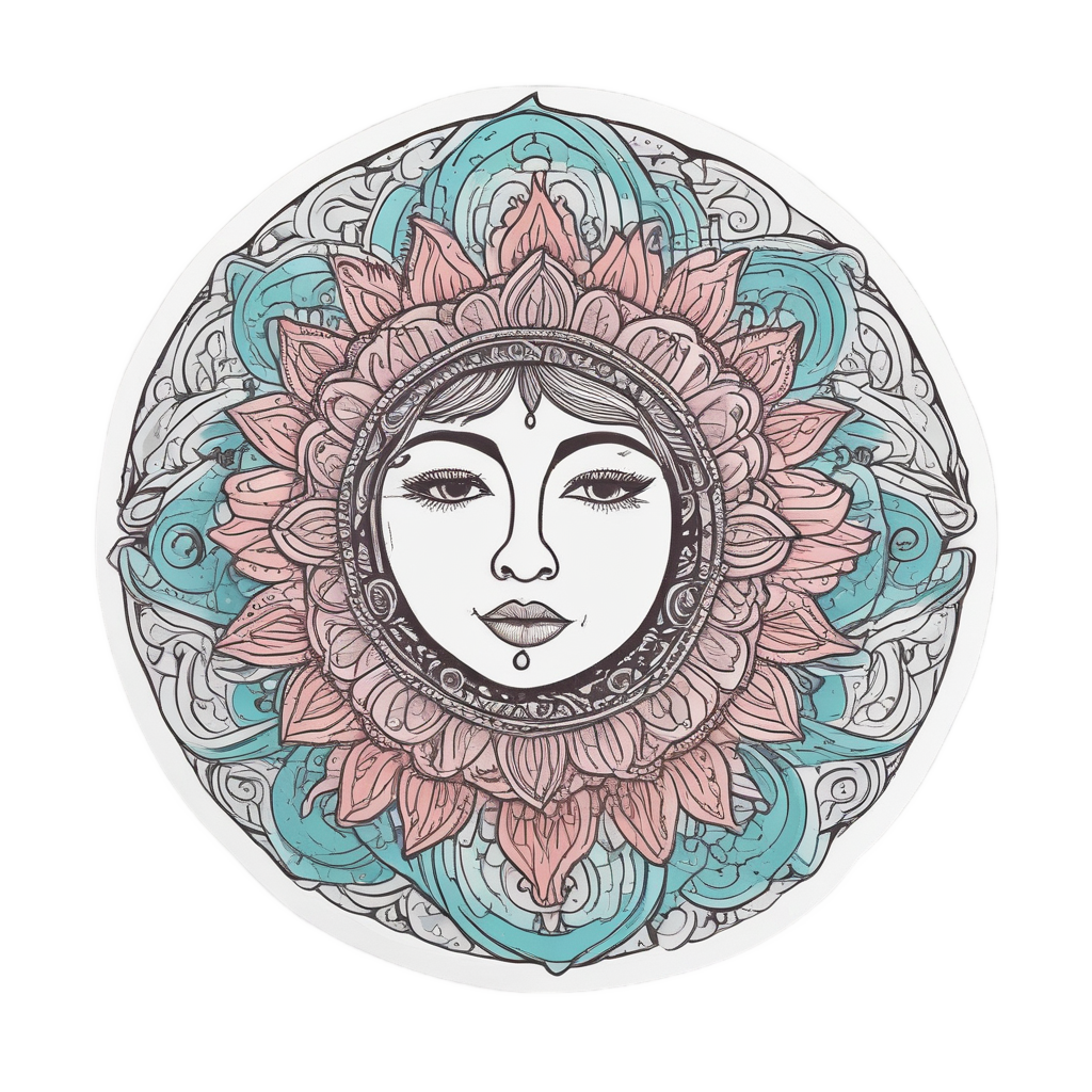 Dancing Sun with Swirls — boho nursery stickers