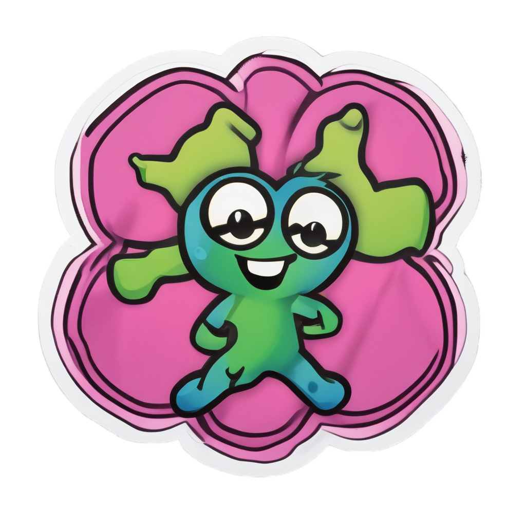 Dancing Trefoil with Eyes — radioactive stickers