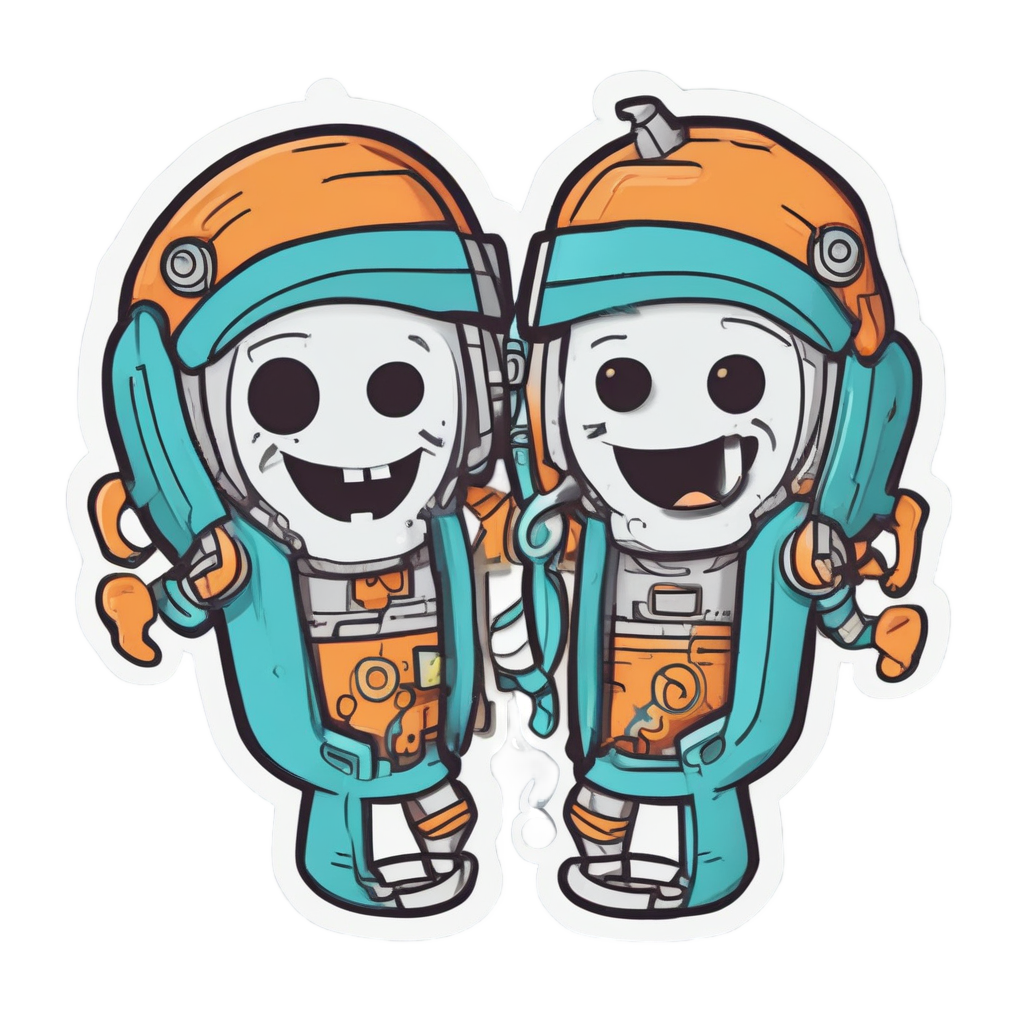 Dancing Wrench and Piston — garage stickers