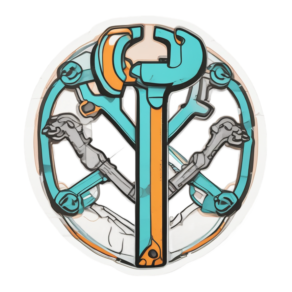 Dancing Wrench Piston — garage stickers