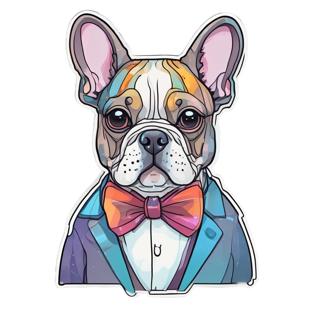 Dapper Gentleman Frenchie — dogs stickers