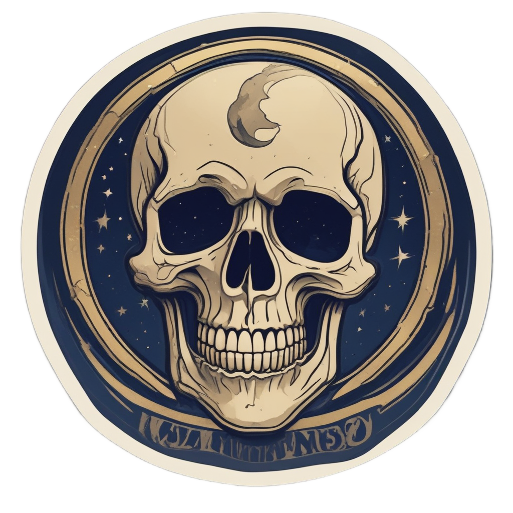 Dark Moon Sleep — mystical skull stickers