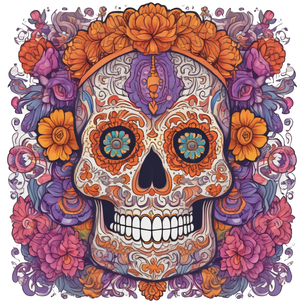 Day of the Dead — blackwork skull stickers