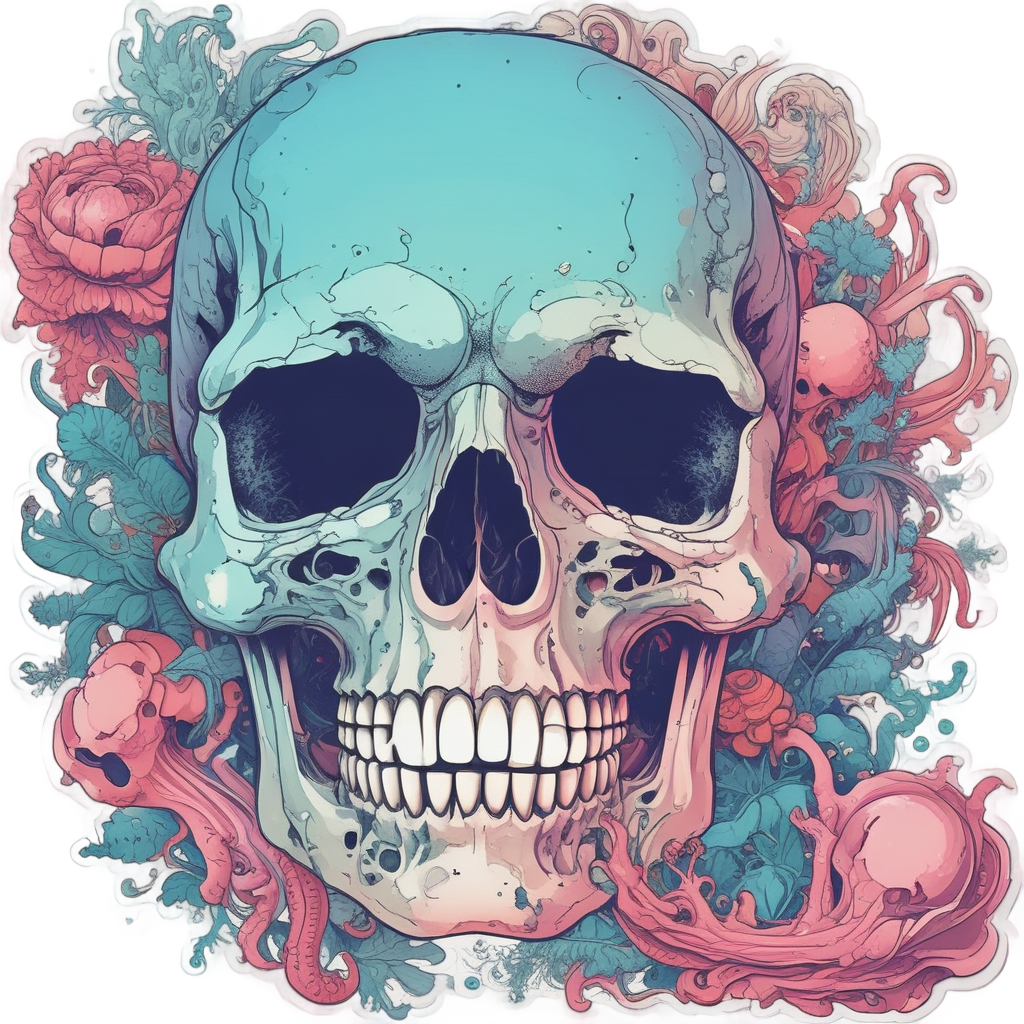 Deep Sea Skull — minimal skull stickers